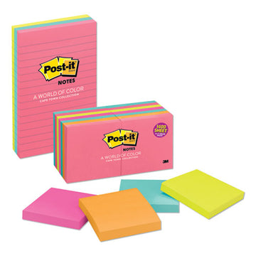 Post-it® Notes Original Pads In Poptimistic Colors, Lined, 4 X 6, 100 Notes-pad, 3 Pads-pack freeshipping - TVN Wholesale